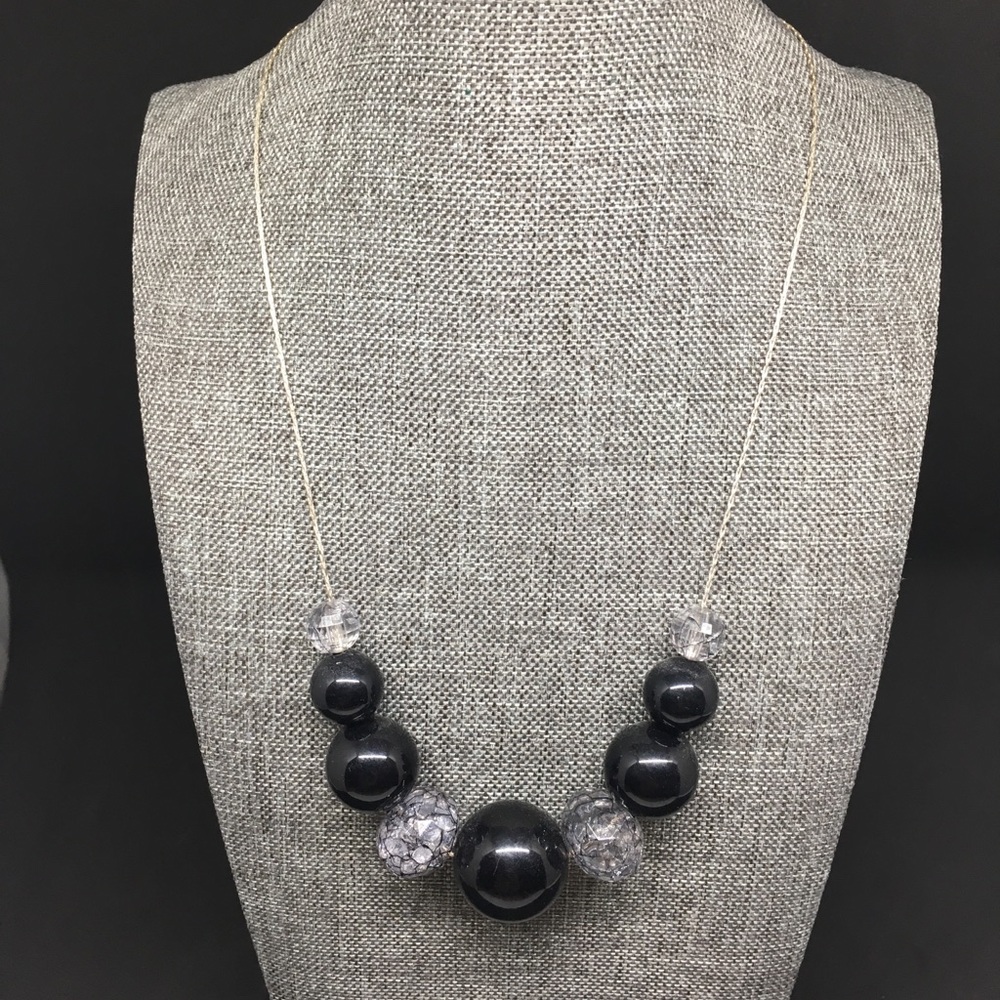 Black beaded necklace